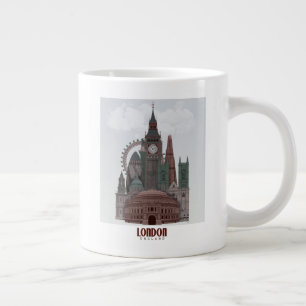 London in den Wolken Rot und Grün Jumbo-Tasse