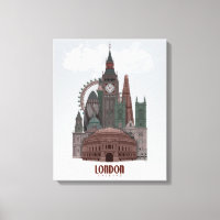 London in den Wolken Rot und Grün
