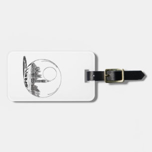 London in einer Glaskugel. Gepäckanhänger