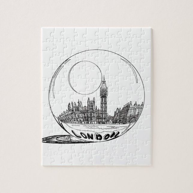 London in einer Glaskugel. Puzzle (Vertikal)