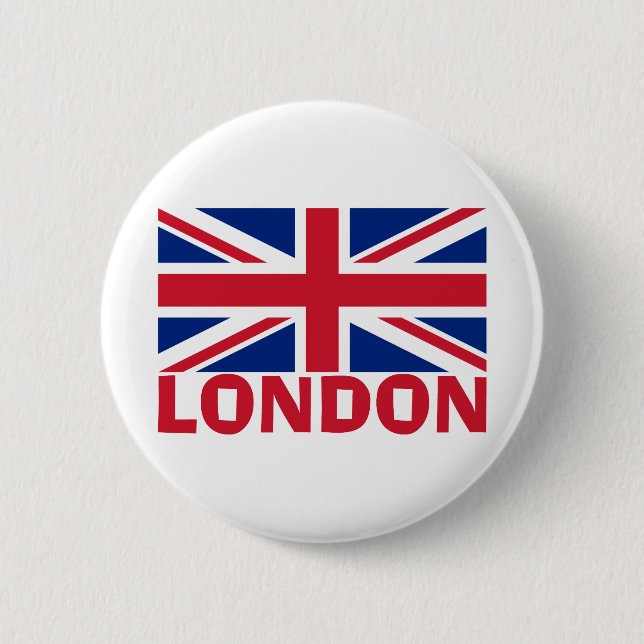 London in Rot Button (Vorderseite)