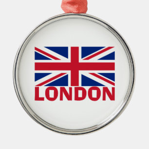 London in Rot Ornament Aus Metall