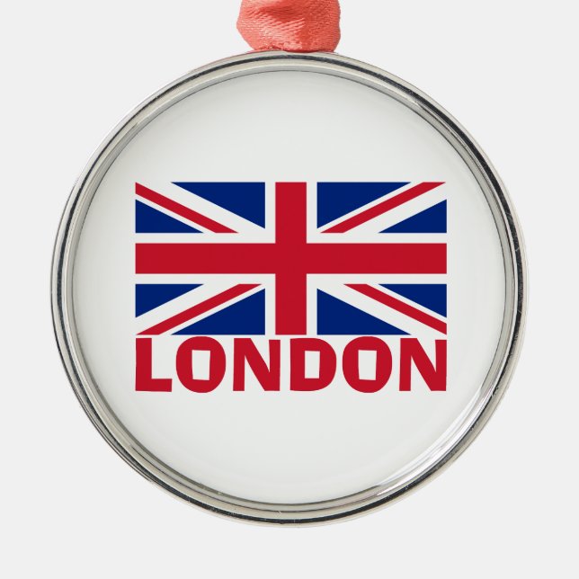 London in Rot Ornament Aus Metall (Vorne)