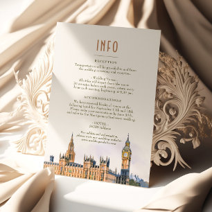 London INFO Details Einfügen England Hochzeit Einladung