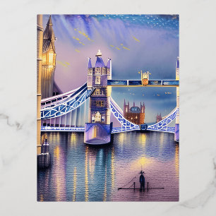 London ist die Hauptstadt Stadt England und das Re Folien Feiertagspostkarte