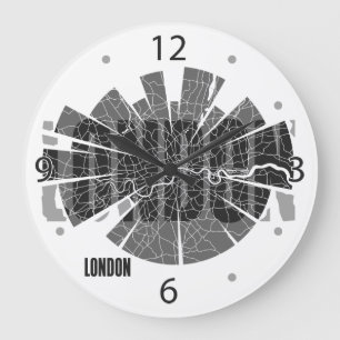 London-Karten-Uhr Große Wanduhr