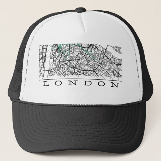London-Kartenkappe Truckerkappe (Vorderseite)