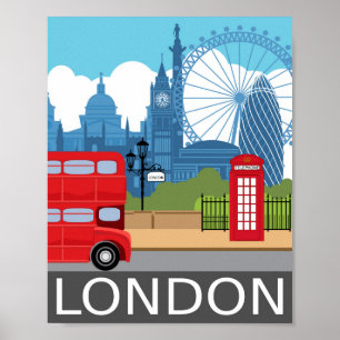 London-Kunstposter Retro-Reise-Bahn-Plakat Poster
