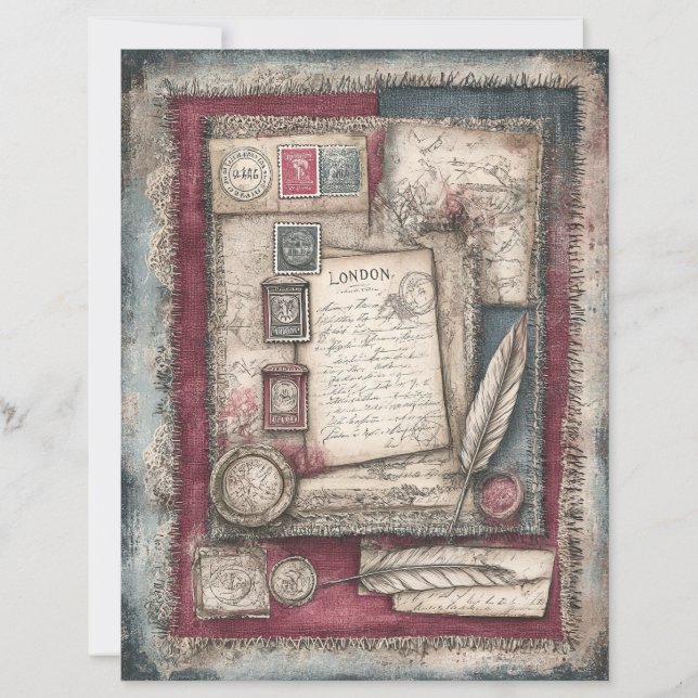London & Lace Decoupage Paper Sheet (Vorderseite)