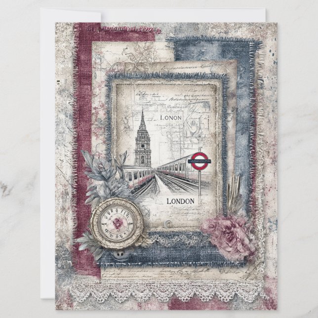 London & Lace Decoupage Scrapbook Paper (Vorderseite)