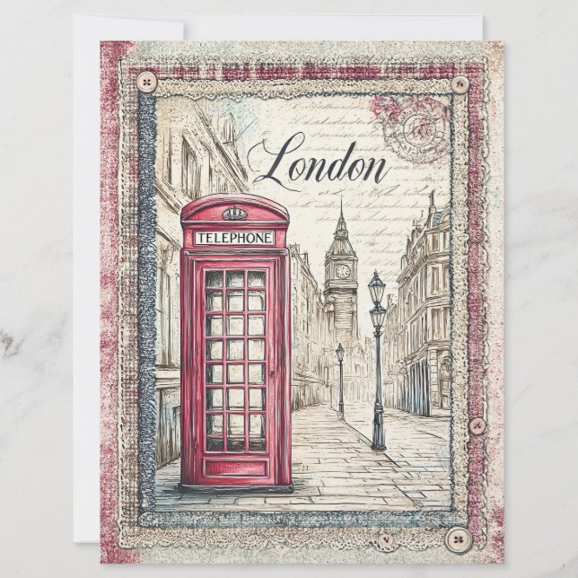 London & Lace Decoupage Scrapbook Paper (Vorderseite)