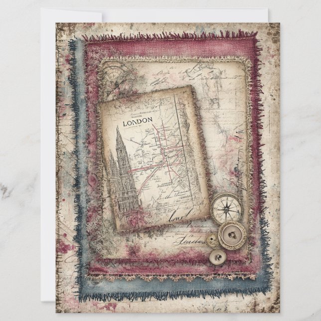 London & Lace Decoupage Scrapbook Paper (Vorderseite)