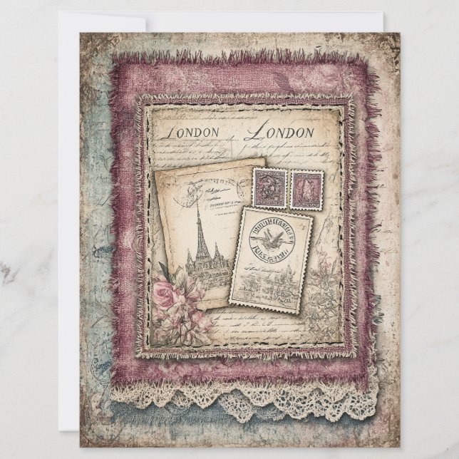 London & Lace Decoupage Scrapbook Paper (Vorderseite)