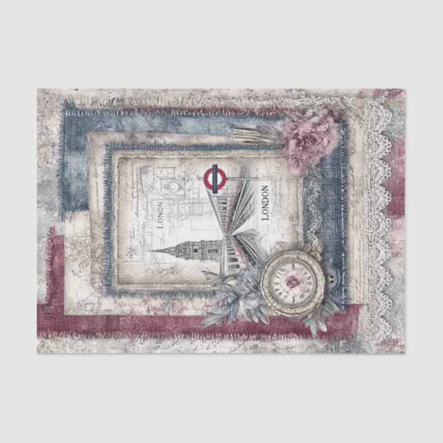 London & Lace Decoupage Seidenpapier (Vorderseite)