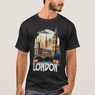 London Landscape Graphist Tourist Souvenir England T-Shirt