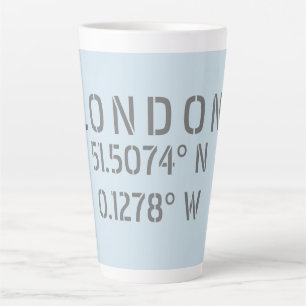 London Latitude & Longitude Milchtasse