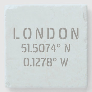 London Latitude & Longitude Steinuntersetzer