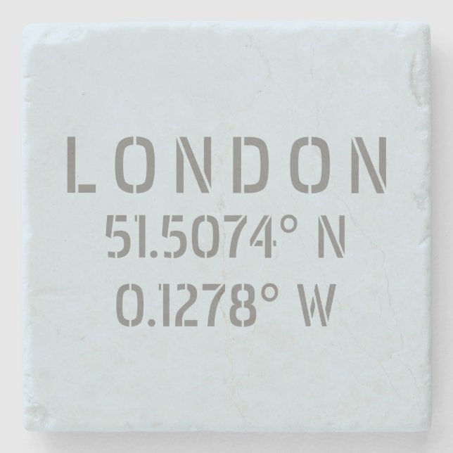 London Latitude & Longitude Steinuntersetzer (Vorderseite)
