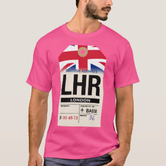 London (Lhr) England Airline Luggage Tag T-Shirt
