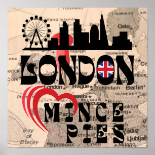 London Lieben Mince Pies Cityscape Poster