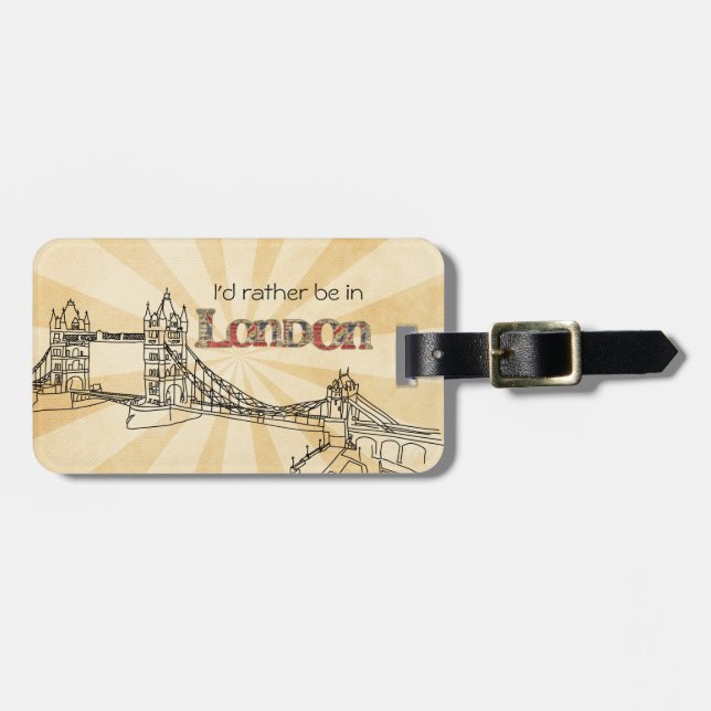 London Luggage Tag Gepäckanhänger (Vorderseite horizontal)