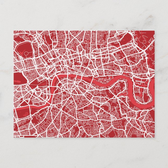 London Map Art Red Postkarte (Vorderseite)