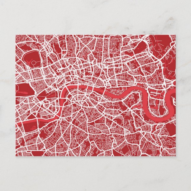 London Map Art Red Postkarte (Vorderseite)
