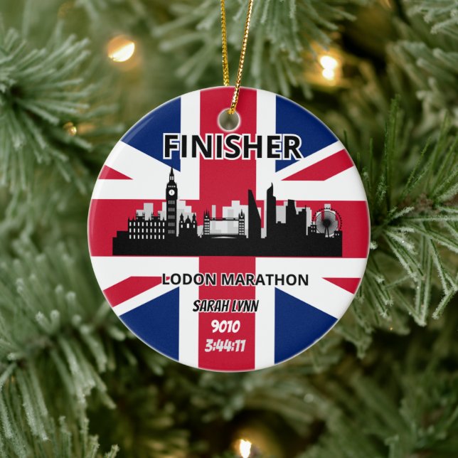 London Marathon Finisher Running Keepake Geschenk Keramik Ornament (Baum)