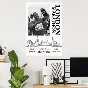 London-Marathon Personalisierte Medaillen-Foto Poster