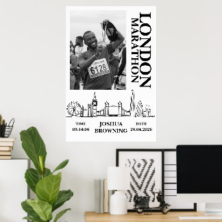 London-Marathon Personalisierte Medaillen-Foto Poster