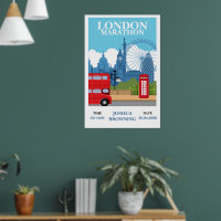 London-Marathon personalisierter Retro-Plakatdruck