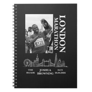 London-Marathon personalisiertes Medaillen-Foto-Jo Notizblock