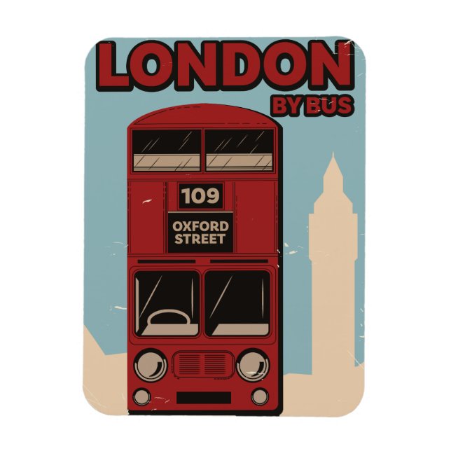 London mit Bus Magnet (Vertikal)