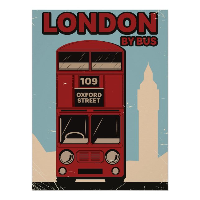 London mit Bus Poster (Vorderseite)
