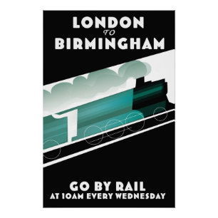London nach Birmingham Zug Poser Poster