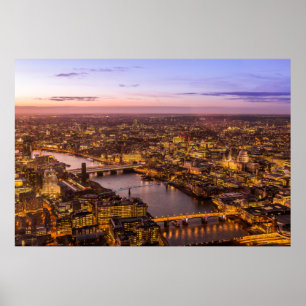 London Nacht Skyline Poster