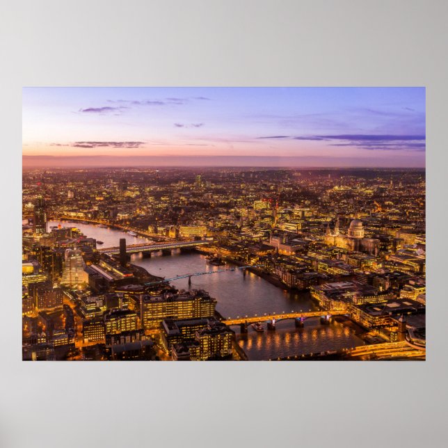 London Nacht Skyline Poster (Vorne)
