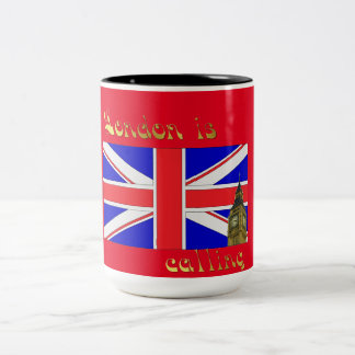 London nennt Kissen-Tasse Zweifarbige Tasse