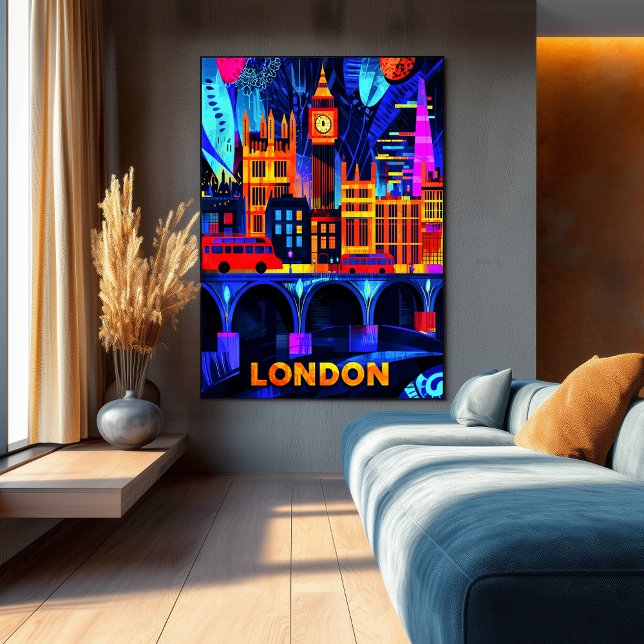 London Neon Nights - Vibranly City Art Poster (Von Creator hochgeladen)