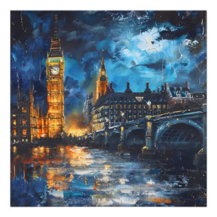 London Night Painting Fotodruck