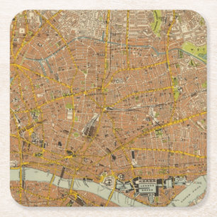 London Nordost Rechteckiger Pappuntersetzer