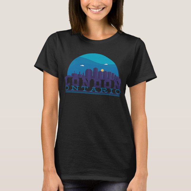 London Ontario Canada City Skyline Silhouette Outl T-Shirt (Vorderseite)