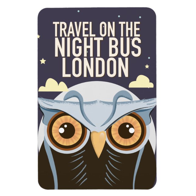London Owl Poster drucken. Magnet (Vertikal)