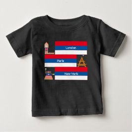 London Paris & N York Design T - Shirt