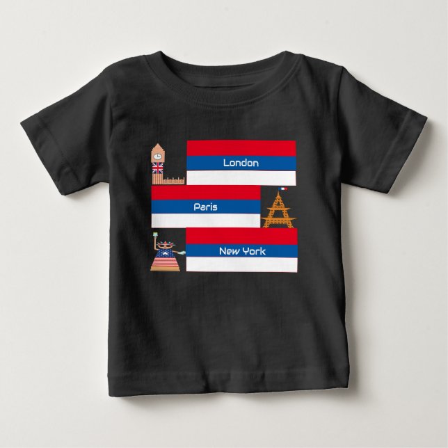 London Paris & N York Design T - Shirt (Vorderseite)