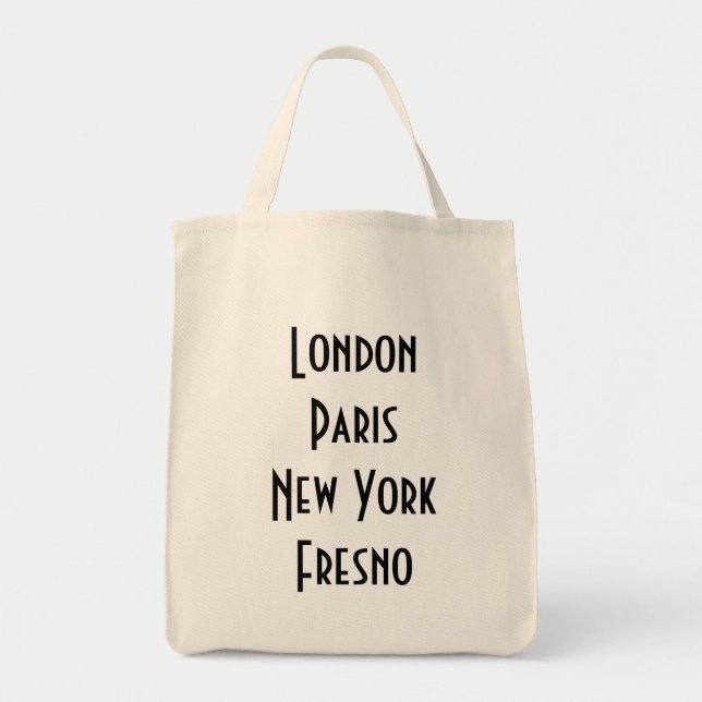 London Paris New York Fresno Tragetasche (Vorne)