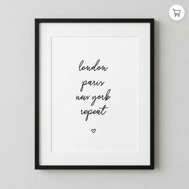 'London Paris New York Repeat' Poster | Rosa 8x10 (Von Creator hochgeladen)