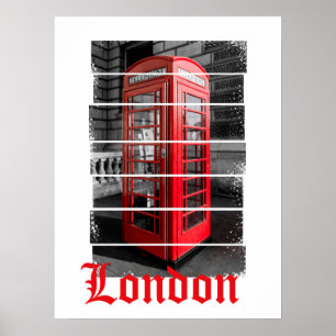 London Phone Box Vintag Souvenir Poster