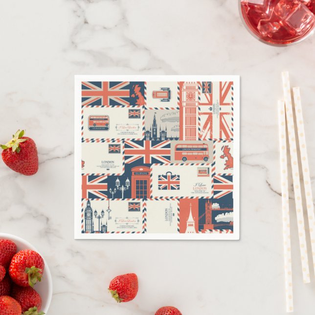London Post Paper Napkins Serviette (Beispiel)