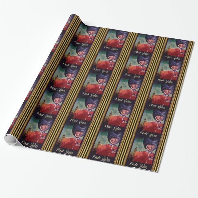 London Poster Wrapping Paper Geschenkpapier (Ungerollt)